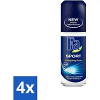 Fa Pflege 4 x - Sport - Deodorant Roller - Energizing Fresh - 50 ml - Deodorant - Antitranspirant - Sport Deodorant - Langdurige Frisheid - 24 Uur Bescherming