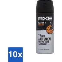 Axe - Deodorant Spray - 72hrs Anti Sweat - Leather & Cookies - 150 ml - Bulkverpakking - 10 stuks