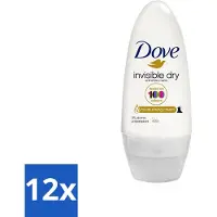 Dove 12 x Invisible Dry - Deodorant Roll-on - Anti-Transpirant - 50 ml - Onzichtbare Deodorant - Anti-transpirant - Witte Strepen - Hydraterende Deodorant - Invisible Dry