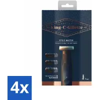 King C. Gillette - Stoppelbaardtrimmer - Style Master - Met 3 Navulmesjes - Voordeelverpakking - 4 stuks