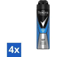 Rexona Men - Deodorant Spray - Motion Sense - Cobalt Dry - Anti-Transpirant & Perspirant - 150ml - Voordeelverpakking - 4 stuks