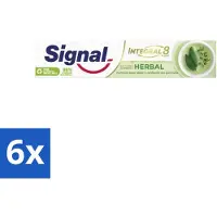 Signal 6 x - Integral & Actions - Tandpasta - Natuurlijke Kruiden - Gerecyclede Verpakking - 75 ml - Tandpasta - Natuurlijke Ingrediënten - Fluoride - Mondverzorging - Tandenpoetsen