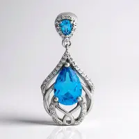 Cavill - Zilveren Hanger 925 Sterling - Marambaia Topaas Peervormig 1,944 ct + Zirkonia 0,378 ct - Gerhodineerd - Elegant Sieraad Cadeau Vrouwen