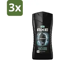 Axe - 3-in-1 Douchegel - Apollo - Sage & Cedarwoord - 12hrs Long Lasting Scent - 250 ml - Bulkverpakking - 3 stuks