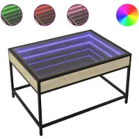vidaXL Salontafel met Infinity LED 70x50x41 cm sonoma eikenkleurig