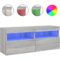 vidaXL Tv-wandmeubel met LED-verlichting 100x30x40 cm grijs sonoma