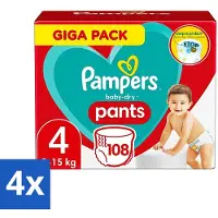 Pampers - Baby-Dry Pants - Luierbroekjes - Maat 4 (9-15 kg) - Comfort Fit - 108 Luiers - Voordeelverpakking - 4 stuks