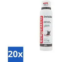 Borotalco 20 x - Deodorant Spray - Invisible - Barrier Effect Talc - 0% Alcohol - 150 ml - Deodorant Spray - Vlekken Voorkomen - Zweet Absorberen - Droge Huid - 0% Alcohol