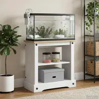 vidaXL Aquarium Stand CORONA Wit en Bruin 60,5 x 30 x 60 cm 150 kg