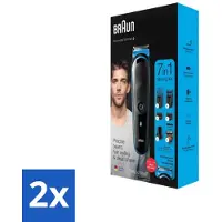 Braun 2 x - Trimset - 7-in-1 - 1 Trim Apparaat - 6 Opzetstukken - Baardtrimmer - Scheerapparaat - Trimset - 7-in-1 Trimmer - Oplaadbare Trimmer