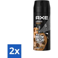 Axe - Deodorant Bodyspray - 48hrs Fresh - Leather & Cookies - 150 ml - Voordeelverpakking - 2 stuks