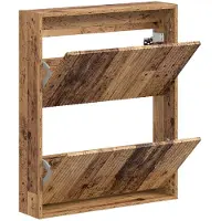 vidaXL Wandgemonteerde Schoenenkast ARNHEM 71 x 17 x 86 cm Oud hout