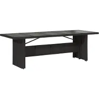 vidaXL Tuintafel met glazen blad 240x90x75 cm poly rattan