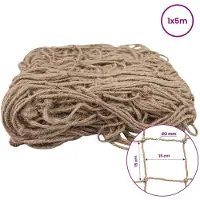 vidaXL Jute plant ondersteuningsnet Naturel 1 x 5 m 100% Tossa Jute
