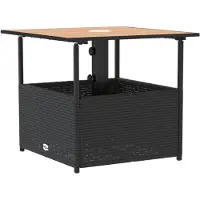 vidaXL Tuintafel met parasolgat 55x55x46,5 cm poly rattan zwart