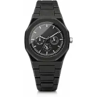 LGT JWLS Windsor Zwart Kunststof Horloge met Donkere Wijzerplaat