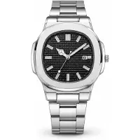 LGT JWLS Oxford Zilverkleurig Metalen Herenhorloge met Zwarte Wijzerplaat