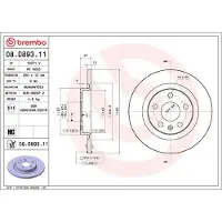 Brembo Remschijf 08D89311 achter, volledig, sterk gecarboniseerd, 1 Stuk