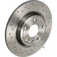 Brembo Remschijf 08A7591X achter, gelocht, geperforeerd, volledig, 1 Stuk