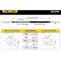 Monroe Gasdrukveer, kofferruimte ML5789 Monroe voor o.a. RENAULT