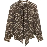 Comma Blouse beige / donkerbruin