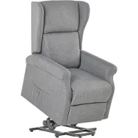 HOMCOM Relaxfauteuil met opstahulp linnen grijs