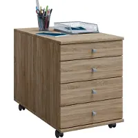 VCM Lona Ladekast voor kantoor , lade sectie, cassette op wielen met 4 lades Sonoma eiken decor.
