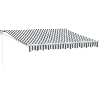 vidaXL Handmatig Zonnescherm 3 x 2,5 m Antraciet en wit gestreept