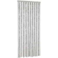 vidaXL Vliegenhor met lichtgrijs en wit design, 100x230 cm, chenille