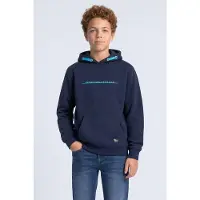 Petrol Industries rechtvallende hoodie met logo - donkerblauw Sweater Logo - maat 164