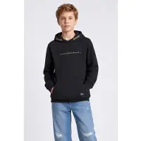 Petrol Industries rechtvallende hoodie met print - zwart Sweater Printopdruk - maat 152