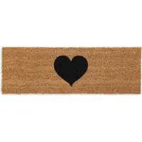 Relaxdays deurmat met hart - kokosmat - 75x25 cm - langwerpige voetmat - binnen & buiten