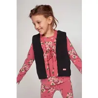 Jubel reversible teddy gilet Moon Flowers antraciet/roze Grijs Bloemen - maat 122
