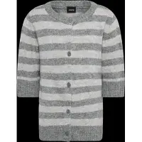 LMTD regular fit gebreid gestreept vest met wol - grijs Meisjes Polyester Ronde hals - maat 146/152