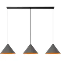 Lucide SPITZE - Hanglamp - 3xE27 - Grijs - Vibes