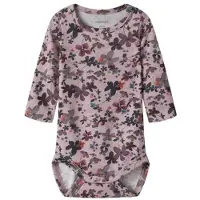 Name it BABY gebloemde romper - lila/paars Meisjes Stretchkatoen Ronde hals - maat 74