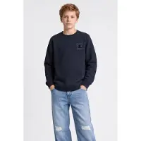 Petrol Industries rechtvallende sweater met print - marineblauw Printopdruk - maat 152