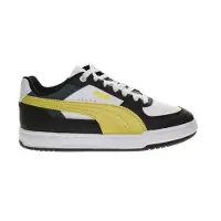 Puma Caven III Block imitatieleren sneakers - zwart/geel Jongens/Meisjes Imitatieleer - maat 39