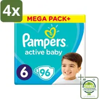 Pampers - Active Baby - Luiers - Maat 6 (13-18 kg) - Extra Groot - 96 Luiers - Voordeelverpakking - 4 stuks - luiers - Baby luiers
