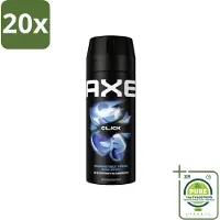 Axe 20 x - Deodorant Bodyspray - 48hrs Fresh - Click - Green Apple & Sandalwood - 150 ml - Grootverpakking - Deodorant - Deodorant Spray - Click - 48 Uur Bescherming - Frisheid