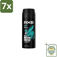 Axe 7 x - Deodorant Bodyspray - 48hrs Fresh - Apollo - Sage & Cedarwoord - 150 ml - Grootverpakking - 48 Uur Bescherming - Deodorant Sprayer - Geur Van Groen Fruit - Sandelhout - Verse Salie