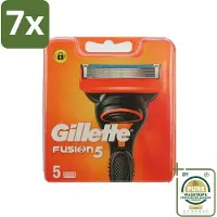 Gillette 7 x - Fusion 5 - Navulscheermesjes - 5 Navulmesjes - Grootverpakking - Scheermesjes - Scheren - Scheren Mesjes - Scheren Voor Gezicht - Scheren Voor Mannen