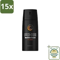 Axe 15 x - Deodorant Bodyspray - Musk - 150 ml - Grootverpakking - Musk Bodyspray - Deodorant Voor Mannen - Frisheid - Geur - Huidbescherming
