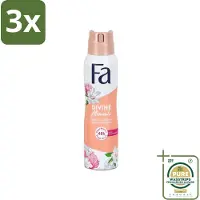 Fa 3 x - Divine Moments - Deodorant Spray - Wilde Cameliabloesem - 150 ml - Grootverpakking - Deodorant Spray - Anti-vlekken - Huidvriendelijk - Wilde Cameliabloesem - Frisheid