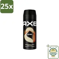 Axe 25 x - Deodorant Bodyspray - 48hrs Fresh - Musk - Patchouli & Fougere - 150 ml - Grootverpakking - 48 Uur Geurbescherming - Deodorant Sprayer - Zinktechnologie - Geur Van Musk - Geur Van Patchouli