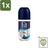 Fa 1 x Men - Sport - Deodorant Roller - Citrus Green - 50 ml- Sport Deodorant - Citroen Geur - Mannelijke Deodorant - Frisse Geur - Huidbescherming