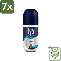 Fa 7 x Men - Sport - Deodorant Roller - Citrus Green - 50 ml - Grootverpakking - Deodorant - Mannen Deodorant - Sport Deodorant - Citrusgeur - Langdurige Bescherming