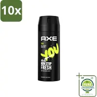 Axe 10 x - Deodorant Bodyspray - 48hrs Fresh - You - Cool Vetiver & Amber - 150 ml - Grootverpakking - Deodorant - Deodorant Spray - - 48 Uur Bescherming - Geurbestrijding