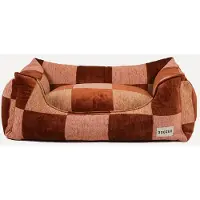 DOGGUO Hondenmand BLOCK-SOFA-BROWN/BEIGE/PEACH-M