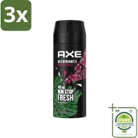 Axe 3 x - Deodorant Bodyspray - 48hrs Fresh - Wild Bergamot & Pink Pepper - 150 ml - Grootverpakking - 48 Uur Deodorant - Deodorant Spray - Deodorant - Bergamot Deodorant - Roze Peper Deodorant